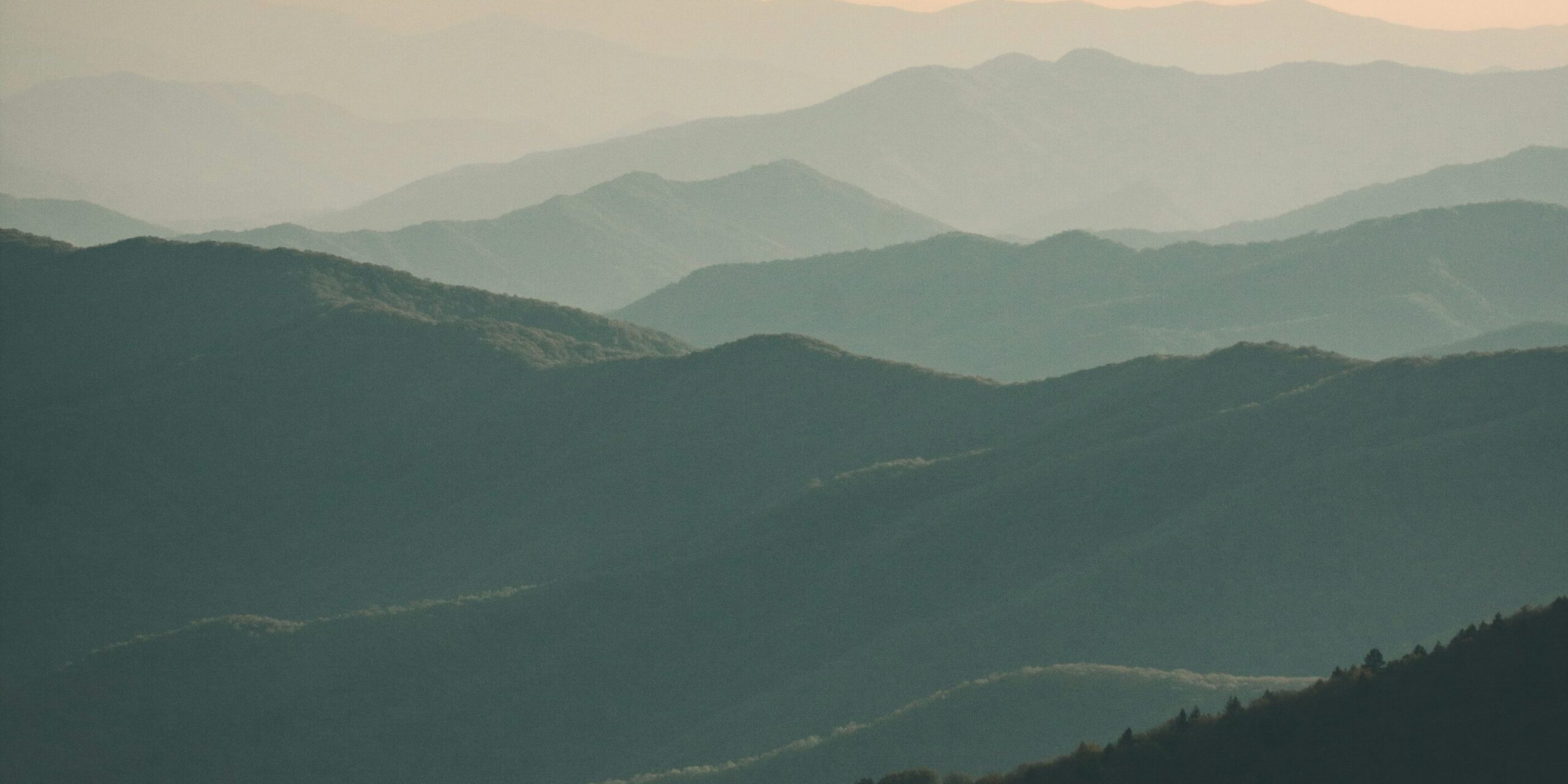 Mountains under mist during daytime, soft light.
