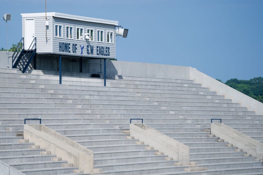 George Washington Track and Field Facility The track upgrades bring it into compliance with the current NCAA track and field regulations.