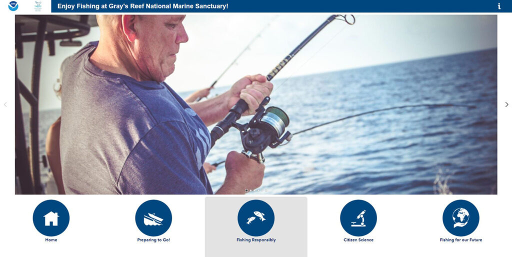 Each section of the experience incorporates high resolution/eye-catching imagery depicting what anglers can expect to see while in the sanctuary.