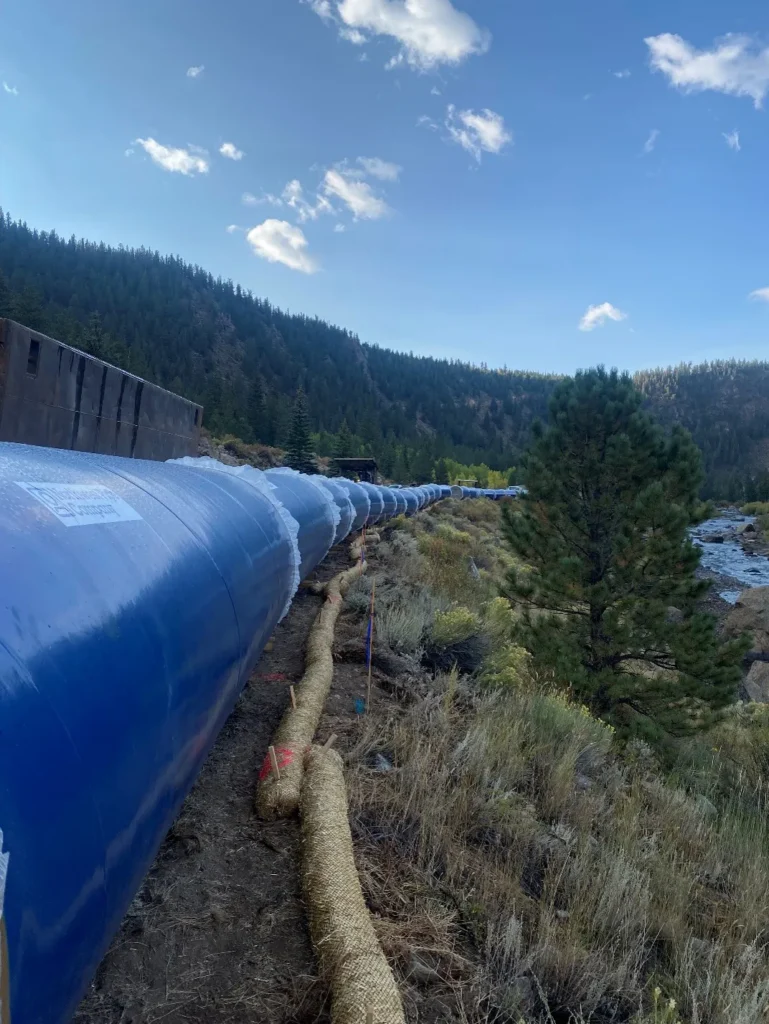 The 66-inch diameter, 56-mile-long Homestake Pipeline in Buena Vista, Colorado, delivers 118 million gallons of water per day for the cities of Aurora and Colorado Springs.
