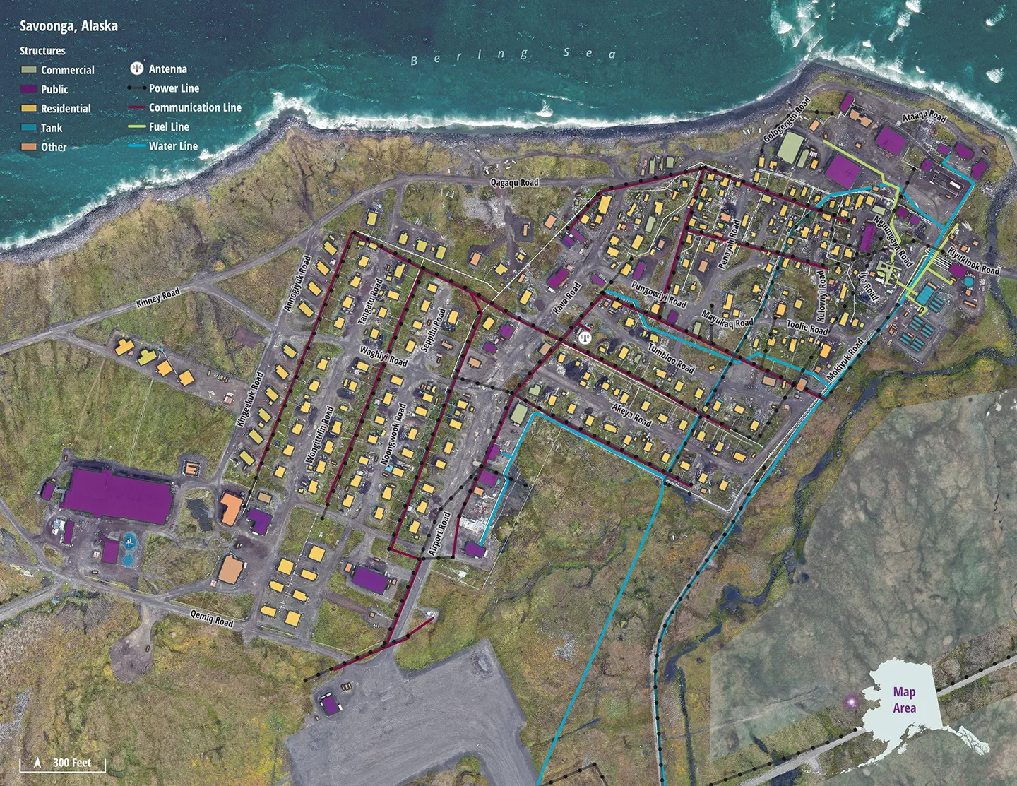 New maps generated as part of a pilot project for NOAA’s Office of Coastal Management provide up-to-date infrastructure and cultural resource information for remote communities in Alaska.