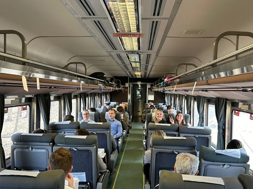 Our Raleigh and Charlotte office staff recently used the train to commute to an internal meeting in High Point.