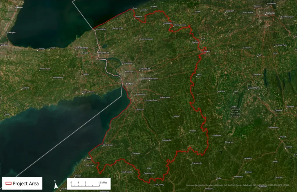 Approximately 1.5 million acres will be mapped in New York.