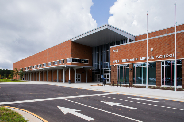 Apex Friendship Middle School. Photo courtesy of Dewberry.