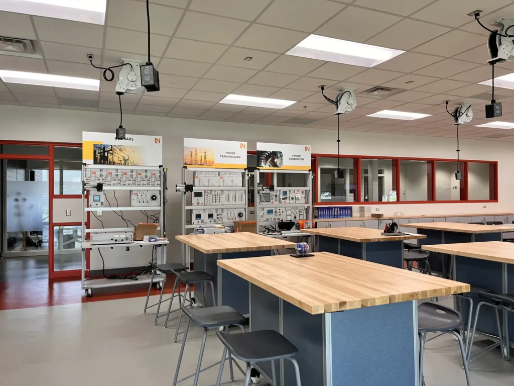 A finished classroom.