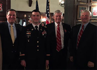 (Left to right) Dewberry CEO Donald E. Stone, Jr., Lt. Col. Cullen Jones, Maj. Gen. Michael Walsh (Ret.), and Col. Grant Smith (Ret.).