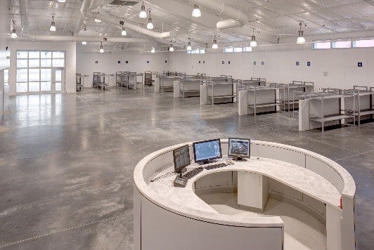The additions were designed to allow clear lines of sight and ample sound absorption.