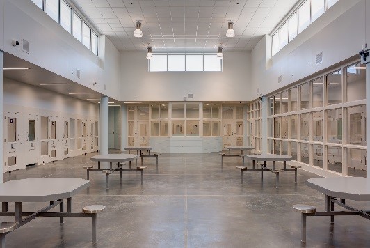 Exterior clerestory windows bring significant daylight into the pod.