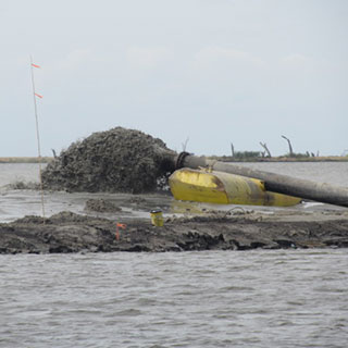 Dredging in Lake Hermitage, Hermitage Bayou and Plaquemines Parish, Louisiana.
