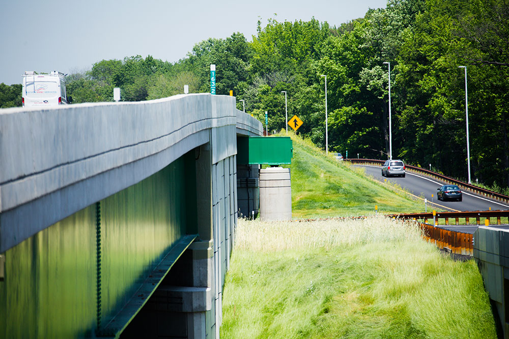 The left-side exits were relocated to the right-side to alleviate operational and safety issues along both ramps. Photo courtesy of Dewberry.