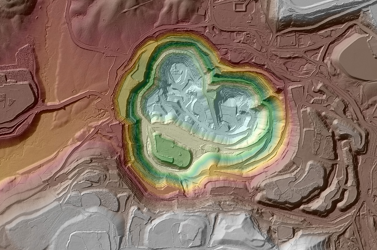 Lidar image of a mine in Nevada.