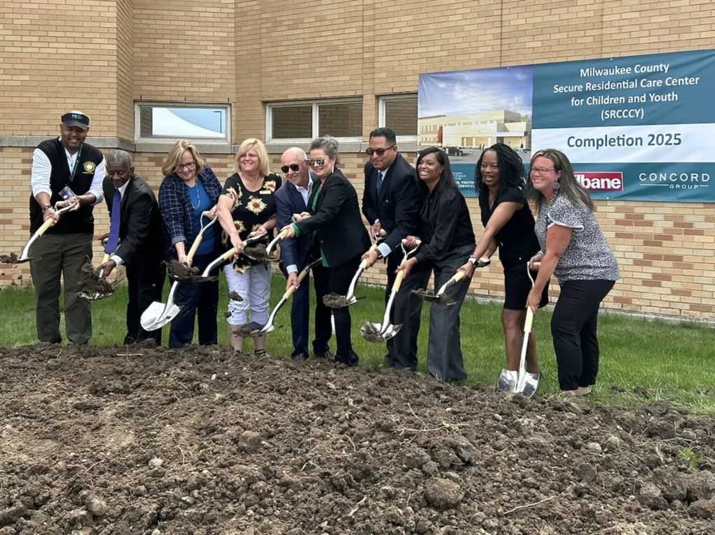 Milwaukee County staff break ground on the new facility. Photo courtesy of Dewberry.