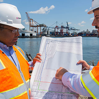 Dewberry project staff at the Red Hook Integrated Flood Protection System site