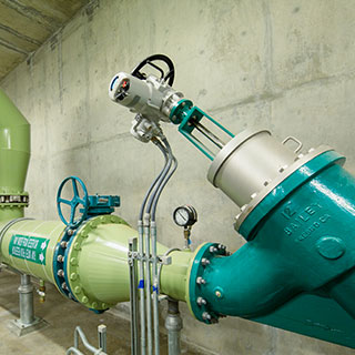 The raw water gallery in the basement of the facility ushers water from the Rueter-Hess Reservoir into the RHWPF. - Photo by Dewberry