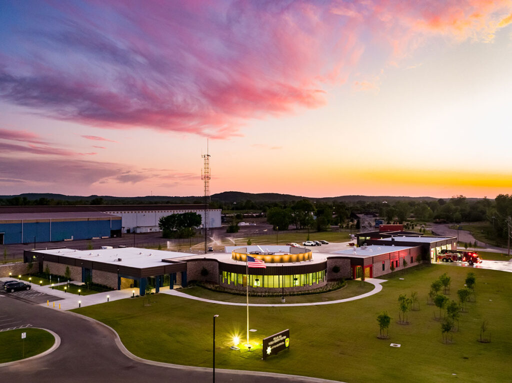 New public safety center opens in transformed brownfield area. Photo by Jon B. Peterson Photography, courtesy of Dewberry.
