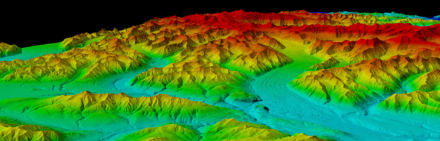 Many of the valleys shown here have near perpetual cloud cover, but were successfully mapped using IFSAR technology.