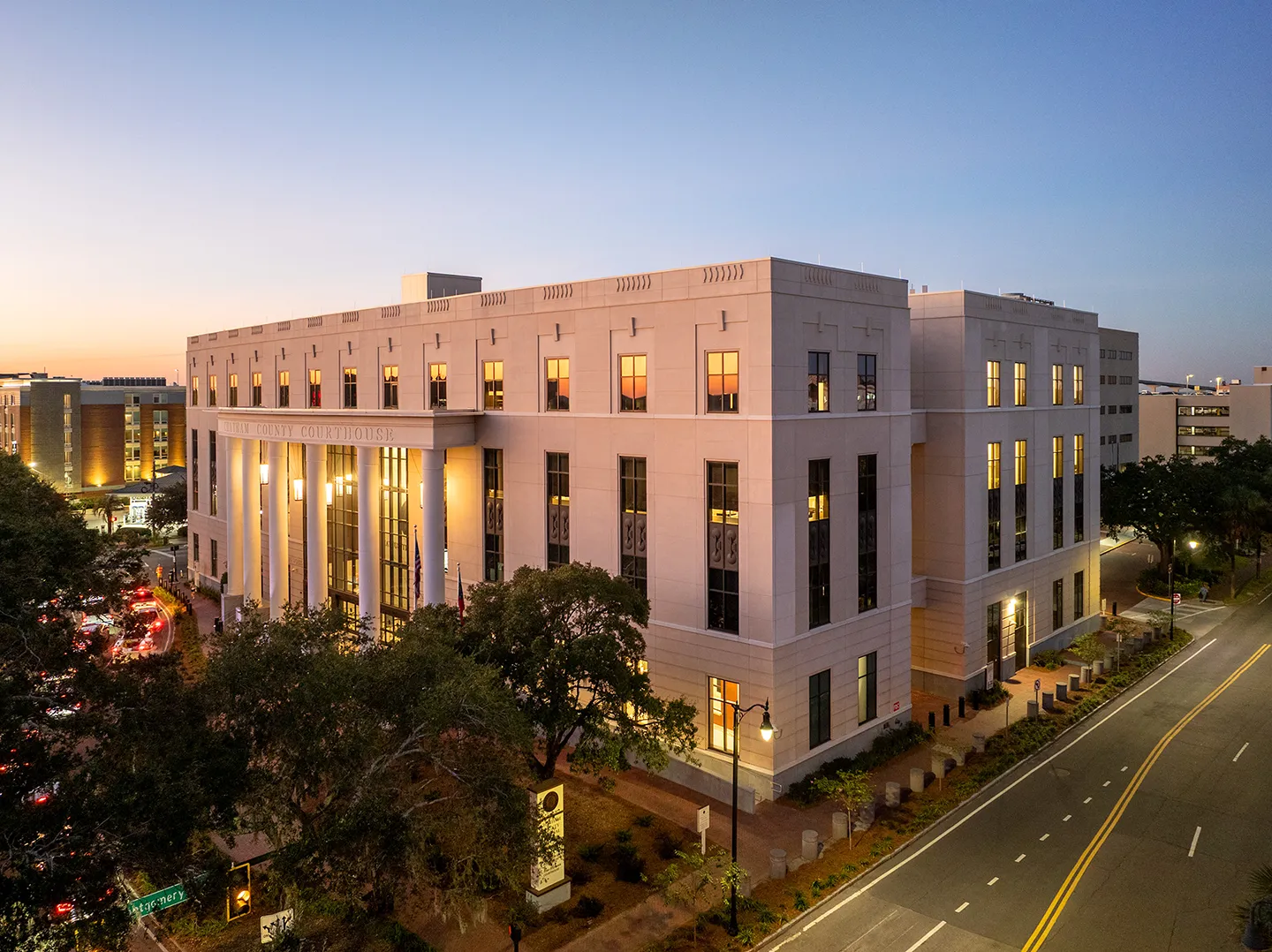 A free-standing court annex now houses the Chatham County Eugene H. Gadsden Courthouse State and Superior trial courts.
