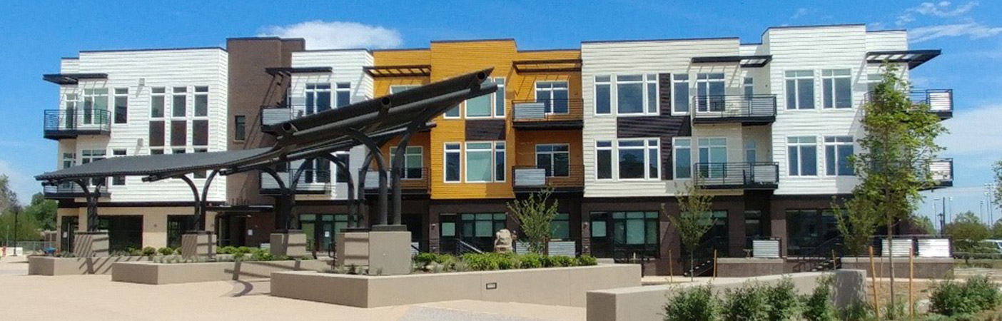 We were tasked with creating a unique development that capitalizes on the proximity to Old Town Louisville, has a high density, and integrates public spaces without adversely impacting the required density.