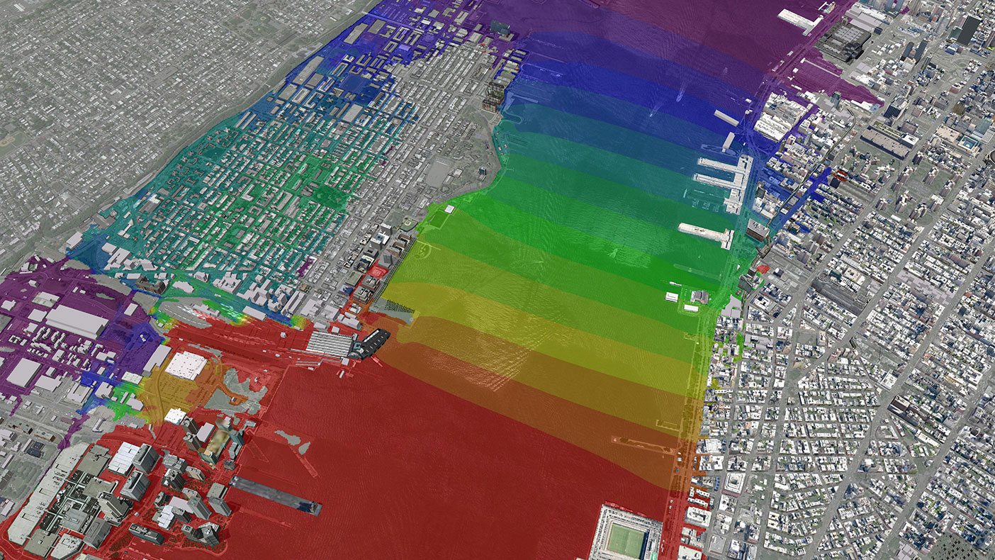 Hoboken and parts of Jersey City and Weehawken will benefit from improvements to increase resilience from storm events. We prepared coastal models as part of the feasibility study for the project.