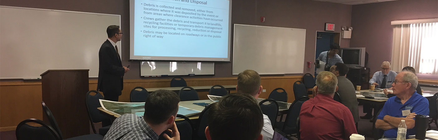 The purpose of the tabletop exercise was to evaluate the management of a major debris event at the local, county, and regional level.