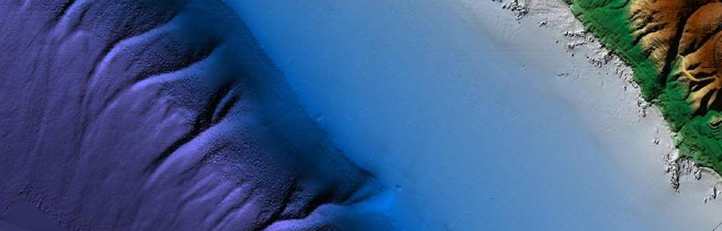 The Laguna Beach DEM pictured represents a seamless topobathymetric merged data set acquired using airborne topographic LiDAR, airborne bathymetric LiDAR, and ship-based acoustic data.